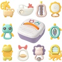 توماما - 10 قطع خشخيشات للأطفال مع صندوق تخزين