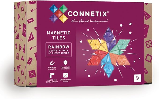 CONNETIX - Rainbow Geometry Pack, 30 Pieces