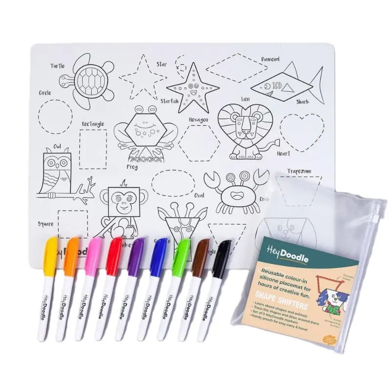 HeyDoodle - Shape Shifters Silicone Mat Colouring