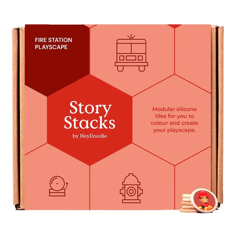HeyDoodle - Story Stacks Fire Station Playscape