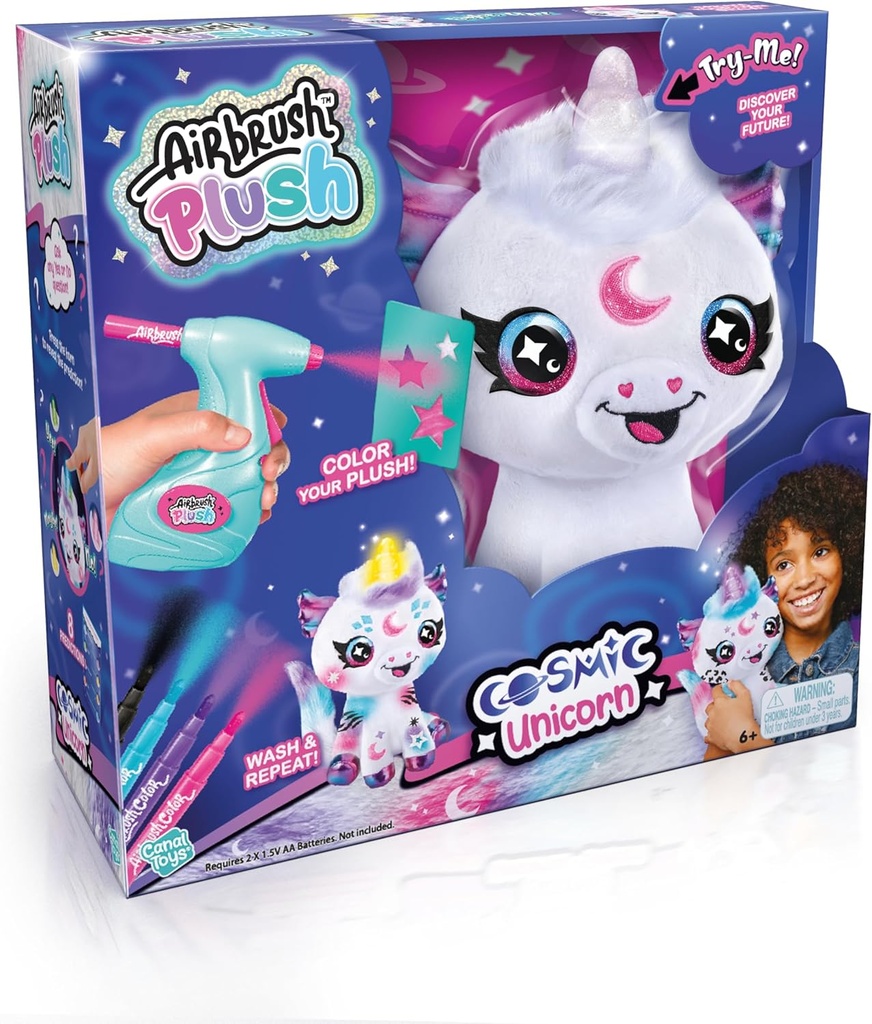 Canal Toys Airbrush Plush Cosmic Light Up Unicorn