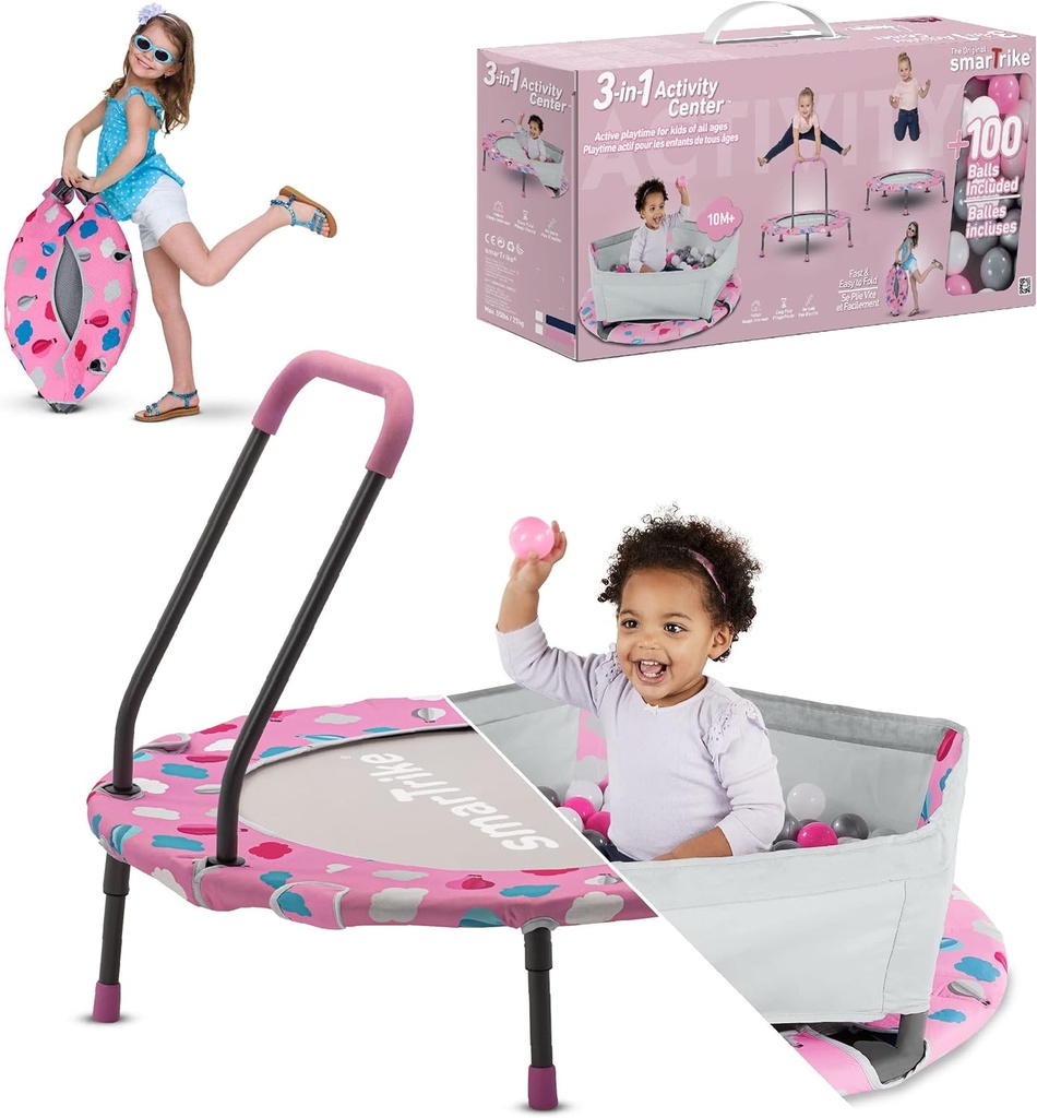 Activity Center 3 In 1 Trampoline Pink