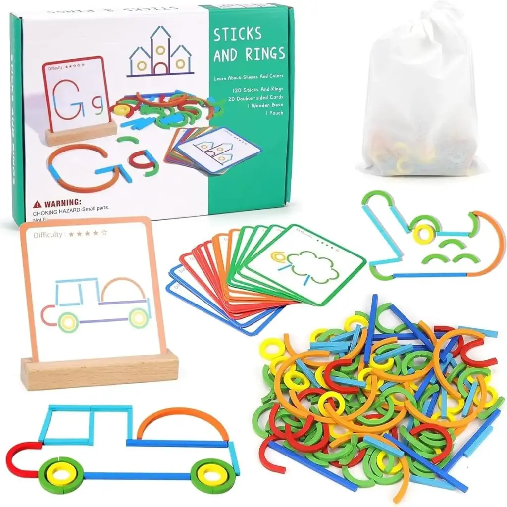 Sticks and Rings Wooden Learning Kit