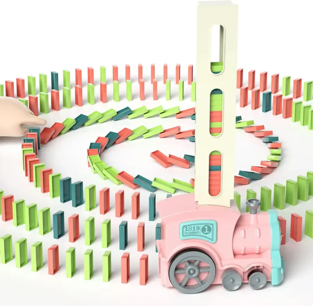 PINK DOMINO TRAIN TOY