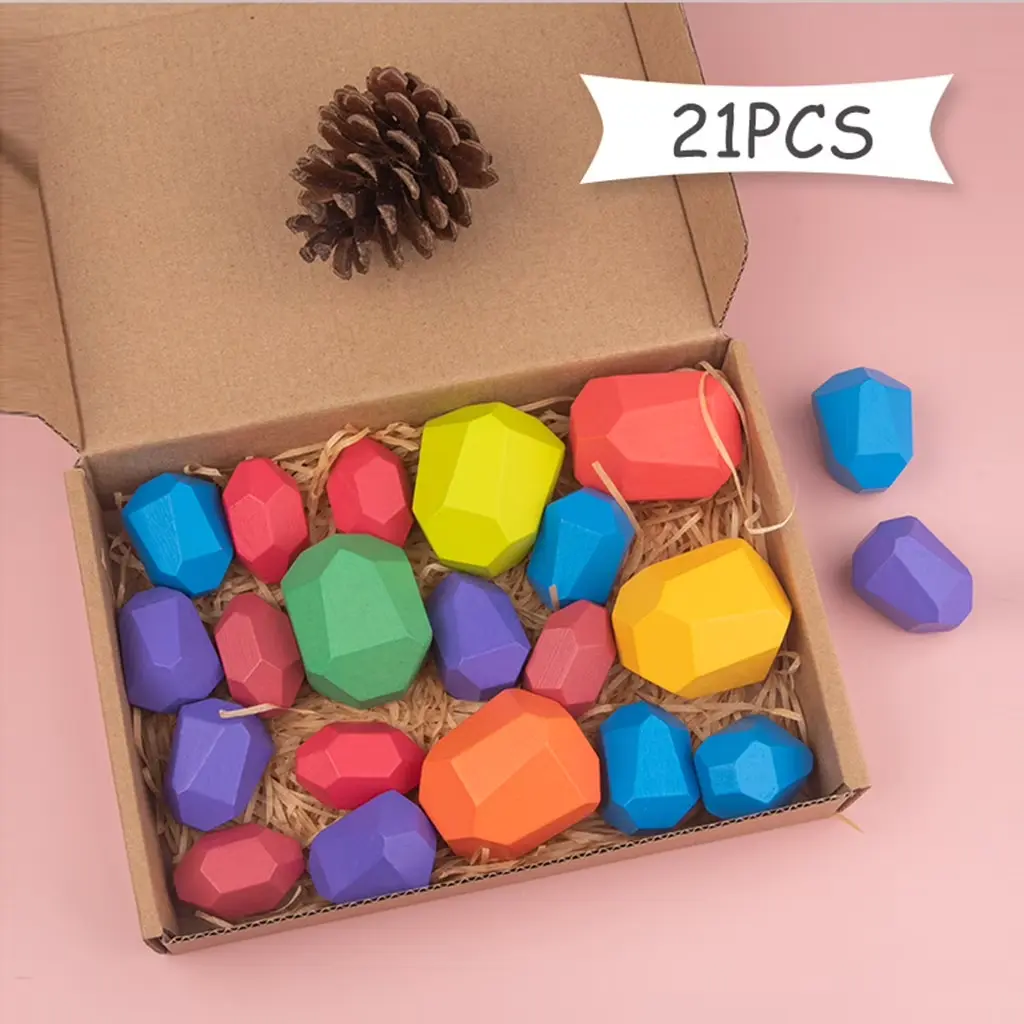 Rainbow Stacking Stones – 21 Pieces 