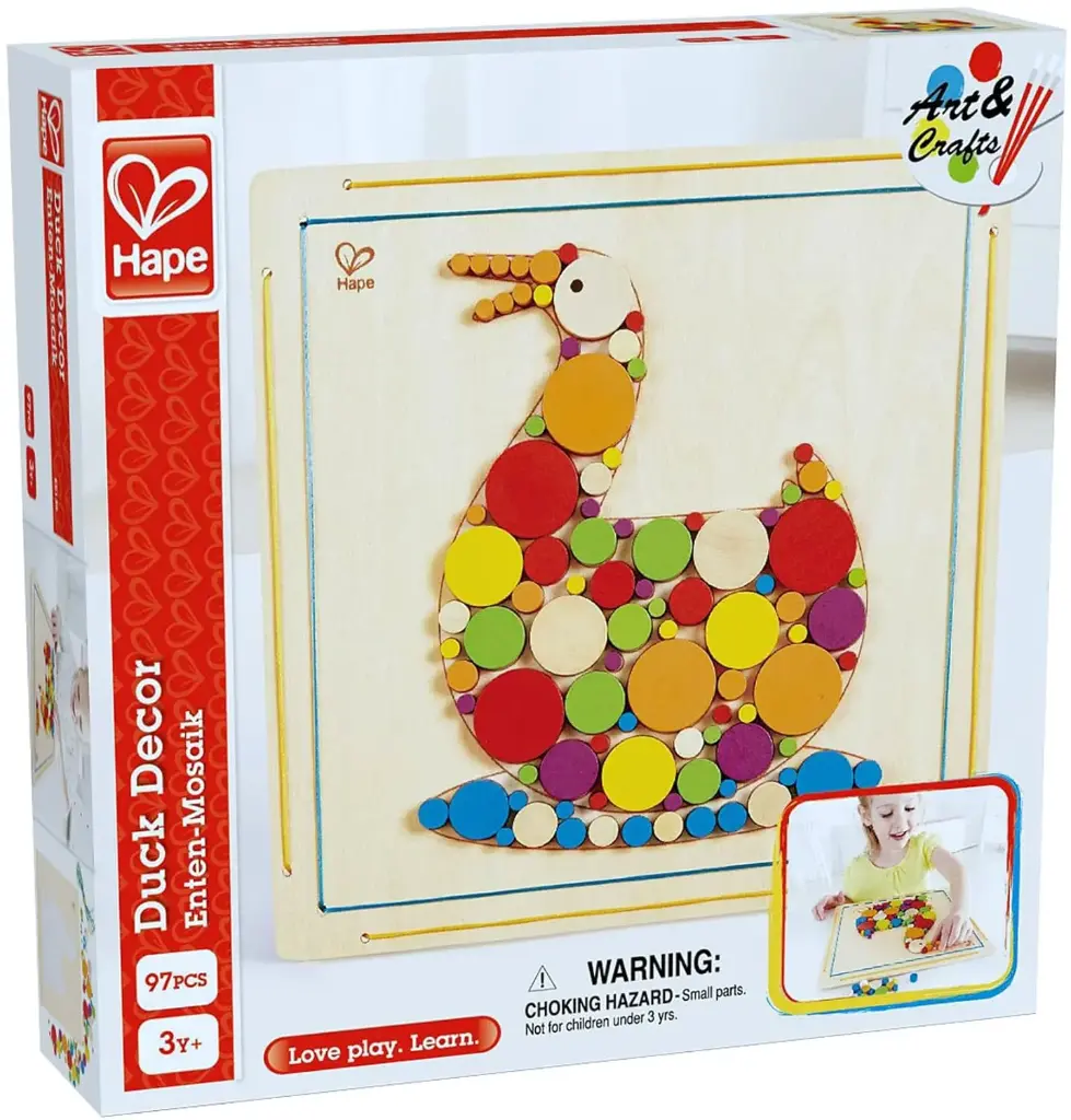 طقم فسيفساء البطة الخشبية DIY من Hape