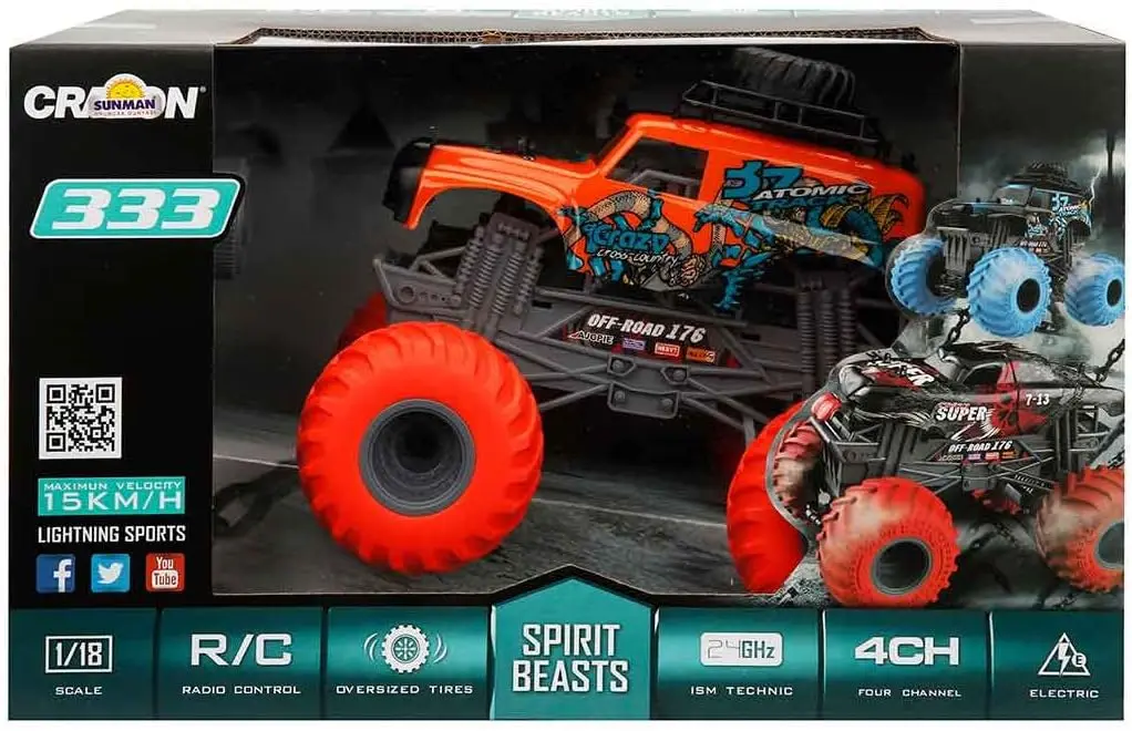 Crazon – 1:18 Oversize Wheel Cross-Road RC Car 