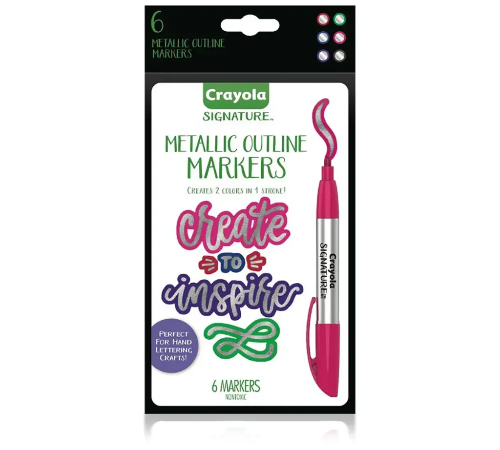 Crayola 6ct Signature Metallic Outlining Markers