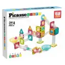 Picasso Tiles Magnetic Mini Diamond Marble Run Track Set - 60 Pieces 