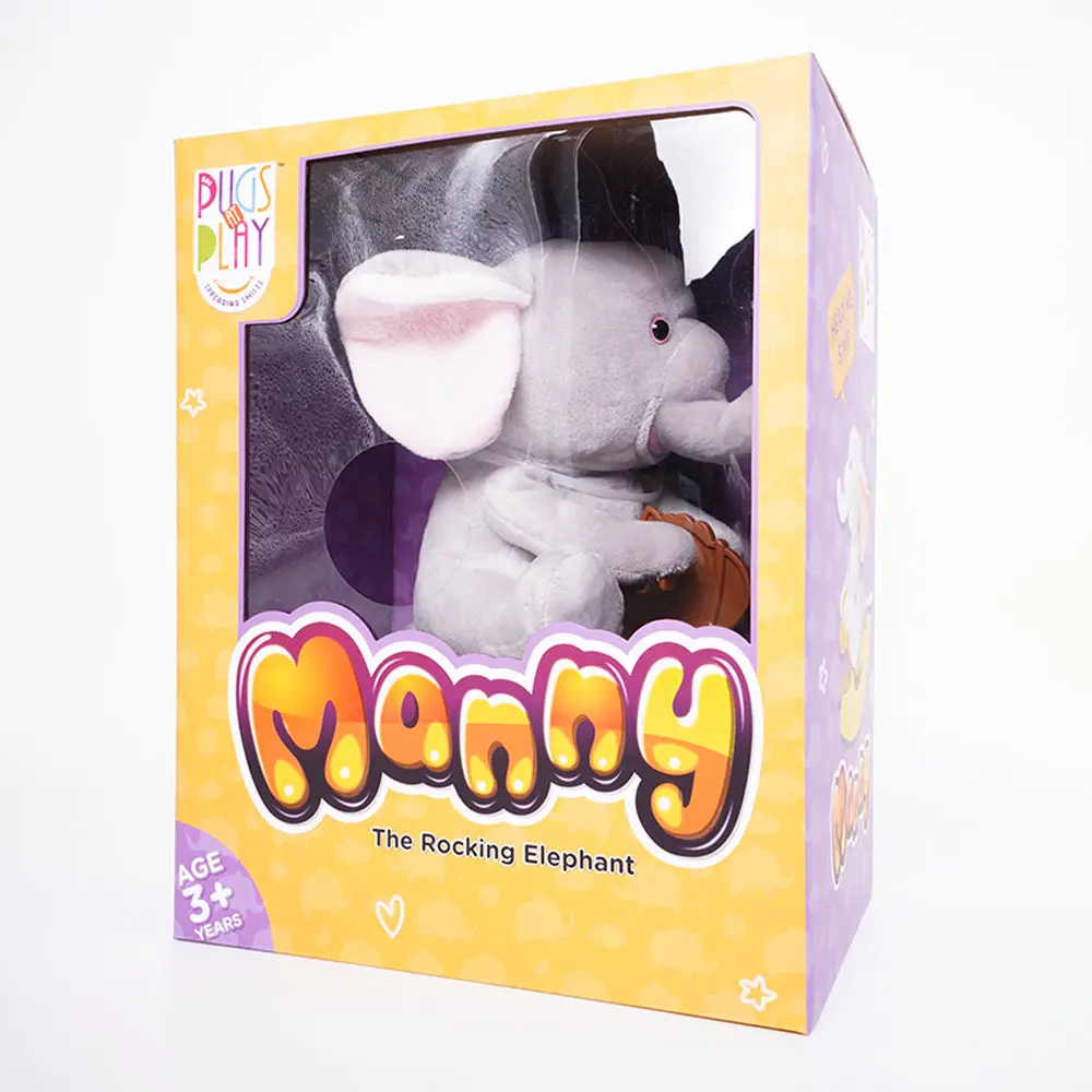 Pugs at Play - Pet Manny Rocking Elephant - Grey - 10 Inch 