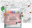 HeyDoodle - Breakfast Blend Classic Doodle Mat for Toddlers & Kids - Mess Free & Wipeable Activity Pad for Alphabet Learning, Writing, Drawing & Coloring - No Mess Reusable Craft Mat