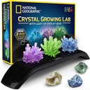 National Geographic Crystal Growing Kit - 3 Vibrant Colored Crystals To Grow With Light-Up Display Stand